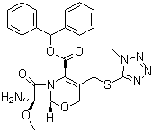 structure of CAS# 66510-99-4, (6R,7R)-7-Amino-7-methoxy-3-[(1-methyl-1H-tetrazol-5-ylthio)methyl]-8-oxo-5-oxa-1-azabicyclo[4.2.0]oct-2-ene-2-carboxylic acid diphenylmethyl ester