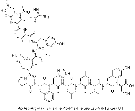 structure of CAS# 66641-26-7, N-Acetyl-5-L-isoleucine-angiotensinogen (tetradecapeptide renin substrate)