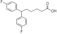 6,6-二(4-氟苯基)己酸分子结构 (CAS 667936-71-2)
