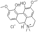 structure of CAS# 6681-18-1, Magnoflorine chloride;(6aS)-5,6,6a,7-Tetrahydro-1,11-dihydroxy-2,10-dimethoxy-6,6-dimethyl-4H-dibenzo[de,g]quinolinium chloride; Corytuberine methochloride; Escholine chloride; NSC 150443; Thalictrine chloride