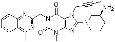 8-[(3S)-3-Amino-1-piperidinyl]-7-(2-butynyl)-3,7-dihydro-3-methyl-1-[(4-methyl-2-quinazolinyl)methyl]-1H-purine-2,6-dione molecular structure (CAS 668270-11-9)