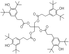 structure of CAS# 6683-19-8, Pentaerythritol tetrakis(3-(3,5-di-tert-butyl-4-hydroxyphenyl)propionate);[3-[3-(3,5-ditert-butyl-4-hydroxyphenyl)propanoyloxy]-2,2-bis[3-(3,5-ditert-butyl-4-hydroxyphenyl)propanoyloxymethyl]propyl] 3-(3,5-ditert-butyl-4-hydroxyphenyl)propanoate