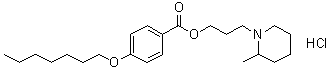 4-(Heptyloxy)benzoic acid 3-(2-methyl-1-piperidinyl)propyl ester hydrochloride molecular structure (CAS 67049-48-3)