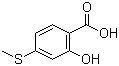 结构式 CAS# 67127-67-7, 2-羟基-4-(甲硫基)苯甲酸