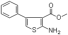 structure of CAS# 67171-55-5, Methyl 2-amino-4-phenylthiophene-3-carboxylate;2-Amino-4-phenylthiophene-3-carboxylic acid methyl ester