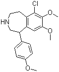 6-Chloro-2,3,4,5-tetrahydro-7,8-dimethoxy-1-(4-methoxyphenyl)-1H-3-benzazepine molecular structure (CAS 67287-53-0)