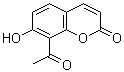 结构式 CAS# 6748-68-1, 8-乙酰基-7-羟基-2H-1-苯并吡喃-2-酮