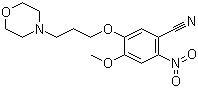 结构式 CAS# 675126-26-8, 4-甲氧基-5-(3-吗啉丙氧基)-2-硝基苯甲腈; 吉非替尼中间体