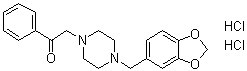 2-(4-胡椒基-1-哌嗪基)苯乙酮二盐酸盐分子结构 (CAS 6761-63-3)