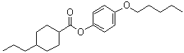4-Propylcyclohexanecarboxylic acid 4-(pentyloxy)phenyl ester molecular structure (CAS 67679-52-1)