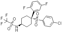 N-[顺式-4-[(4-氯苯基)磺酰基]-4-(2,5-二氟苯基)环己基]-1,1,1-三氟甲烷磺酰胺分子结构 (CAS 677772-84-8)