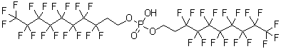 Bis(3,3,4,4,5,5,6,6,7,7,8,8,9,9,10,10,10-heptadecafluorodecyl) hydrogen phosphate molecular structure (CAS 678-41-1)