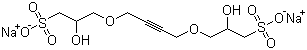 Disodium 3,3'-(2-butyne-1,4-diylbis(oxy))bis(2-hydroxypropanesulphonate) molecular structure (CAS 67874-62-8)