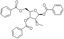 1,3,5-三苯甲酰氧基-2-甲氧基-D-核糖分子结构 (CAS 68045-07-8)