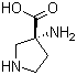 (3R)-3-Aminopyrrolidine-3-carboxylic acid molecular structure (CAS 6807-92-7)