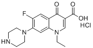 structure of CAS# 68077-27-0, Norfloxacin hydrochloride;1-ethyl-6-fluoro-4-oxo-7-piperazin-1-ylquinoline-3-carboxylic acid hydrochloride