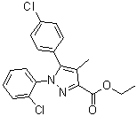 1-(2-Chlorophenyl)-5-(4-chlorophenyl)-4-methyl-1H-pyrazole-3-carboxylic acid ethyl ester molecular structure (CAS 681178-99-4)