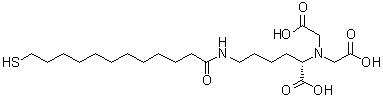 structure of CAS# 681239-95-2, N2,N2-Bis(carboxymethyl)-N6-(12-mercapto-1-oxododecyl)-L-lysine