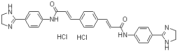 structure of CAS# 6823-69-4, GW 4869;4',4''-Di-2-imidazolin-2-yl-p-benzenediacrylanilide dihydrochloride