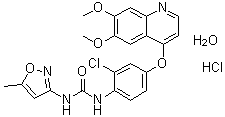 Tivozanib monohydrochloride monohydrate molecular structure (CAS 682745-41-1)
