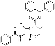 [2R-(2alpha,6alpha,7alpha)]-7-(Benzoylamino)-3-methyl-8-oxo-5-oxa-1-azabicyclo[4.2.0]oct-3-ene-2-carboxylic acid diphenylmethyl ester molecular structure (CAS 68314-21-6)