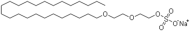 月桂基聚氧乙烯醚硫酸钠分子结构 (CAS 68585-34-2)