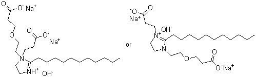1-[2-(2-Carboxyethoxy)ethyl]-1(or 3)-(2-carboxyethyl)-4,5-dihydro-2-undecyl-1H-imidazolium hydroxide disodium salt molecular structure (CAS 68610-43-5)