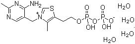 structure of CAS# 68684-55-9, Cocarboxylase tetrahydrate;3-((4-Amino-2-methyl-5-pyrimidinyl)methyl)-4-methyl-5-(4,6,6-trihydroxy-3,5-dioxa-4,6-diphosphahex-1-yl)thiazolium P,P'-dioxide tetrahydrate