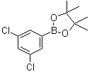 structure of CAS# 68716-51-8, 3,5-Dichlorobenzeneboronic acid pinacol ester;1,3-Dichloro-5-(pinacolboryl)benzene; 2-(3,5-Dichlorophenyl)-4,4,5,5-tetramethyl-1,3,2-dioxaborolane