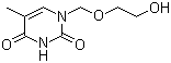 结构式 CAS# 68724-11-8, 1-(2-羟基乙氧基)甲基-5-甲基尿嘧啶