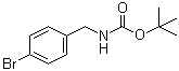 structure of CAS# 68819-84-1, (4-Bromobenzyl)carbamic acid tert-butyl ester;4-Bromo-N-BOC-benzylamine; N-(4-Bromobenzyl)carbamic acid tert-butyl ester; N-Boc-4-bromobenzylamine; tert-Butyl (4-bromobenzyl)carbamate; tert-Butyl N-(4-bromobenzyl)carbamate