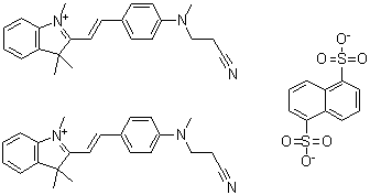 2-[2-[4-[(2-Cyanoethyl)methylamino]phenyl]ethenyl]-1,3,3-trimethyl-3H-indolium 1,5-naphthalenedisulfonate (2:1) molecular structure (CAS 68957-48-2)
