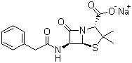 Penicillin G sodium salt molecular structure (CAS 69-57-8)