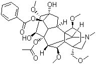 结构式 CAS# 6900-87-4, 次乌头碱; 次乌碱
