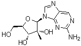9-(2-C-Methyl-beta-D-ribofuranosyl)-9H-purin-2-amine molecular structure (CAS 690269-87-5)