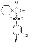1-[[(3-氯-4-氟苯基)磺酰基]氨基]环己烷羧酸分子结构 (CAS 690646-08-3)