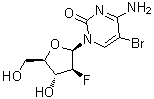 structure of CAS# 69123-93-9, 1-(2-Deoxy-2-fluoro-beta-D-arabinofuranosyl)-5-bromocytosine