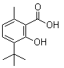 结构式 CAS# 6934-03-8, 3-(叔丁基)-2-羟基-6-甲基苯甲酸