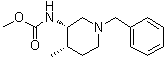 rel-N-[(3R,4R)-4-甲基-1-(苯基甲基)-3-哌啶基]氨基甲酸甲酯分子结构 (CAS 694495-65-3)