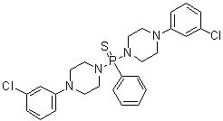 1,1'-(苯基硫代膦酰亚基)二[4-(3-氯苯基)哌嗪]分子结构 (CAS 6945-64-8)