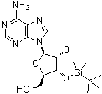 structure of CAS# 69504-14-9, 3'-O-tert-Butyldimethylsilyladenosine