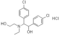4-Chloro-alpha-(4-chlorophenyl)-beta-[ethyl(2-hydroxyethyl)amino]benzeneethanol hydrochloride molecular structure (CAS 6962-07-8)