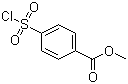 structure of CAS# 69812-51-7, 4-Chlorosulfonylbenzoic acid methyl ester;4-Carbomethoxybenzenesulfonyl chloride; 4-(Methoxycarbonyl)benzenesulfonyl chloride; Methyl 4-(chlorosulfonyl)benzoate; Methyl p-(chlorosulfonyl)benzoate; p-(Carbomethoxy)benzenesulfonyl chloride