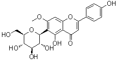 芫花素 6-C-葡糖苷分子结构 (CAS 6991-10-2)