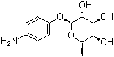 4-Aminophenyl 6-deoxy-beta-L-galactopyranoside molecular structure (CAS 69936-58-9)