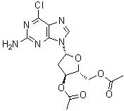 6-Chloro-9-(3,5-di-O-acetyl-2-deoxy-beta-D-erythro-pentofuranosyl)-9H-purin-2-amine molecular structure (CAS 69992-11-6)