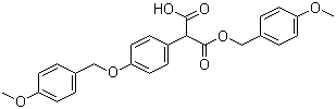 structure of CAS# 70175-90-5, 2-[4-[(4-Methoxyphenyl)methoxy]phenyl]propanedioic acid 1-[(4-methoxyphenyl)methyl] ester;[4-[(4-Methoxyphenyl)methoxy]phenyl]propanedioic acid mono[(4-methoxyphenyl)methyl] ester