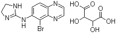 结构式 CAS# 70359-46-5, 酒石酸溴莫尼定; 溴莫尼定酒石酸盐; 5-溴-6-(咪唑啉-2-基)氨基喹喔啉酒石酸盐