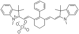 2-[2-[3-[(1,3-Dihydro-1,3,3-trimethyl-2H-indol-2-ylidene)ethylidene]-2-phenyl-1-cyclohexen-1-yl]ethenyl]-1,3,3-trimethyl-3H-indolium perchlorate molecular structure (CAS 70446-36-5)