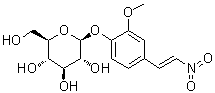 2-甲氧基-4-(2-硝基乙烯基)苯基 beta-D-吡喃葡萄糖苷分子结构 (CAS 70622-80-9)